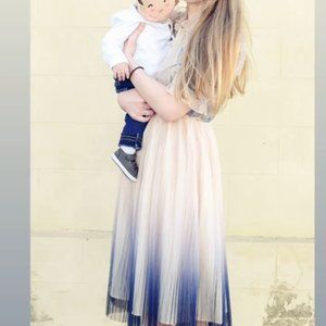 Chicwish GRADIENT PLEATED MESH TULLE DRESS